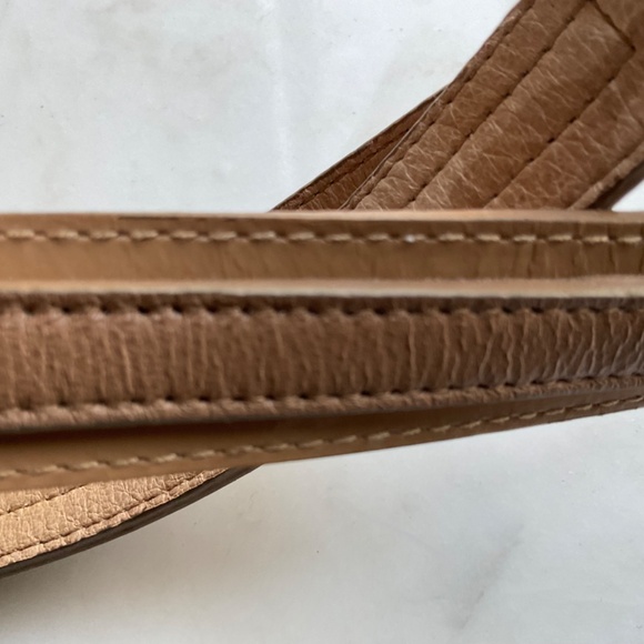 Taupe Patent Leather Dress Belt 80cm/31.5in x 1in wide custom VINTAGE main image 5